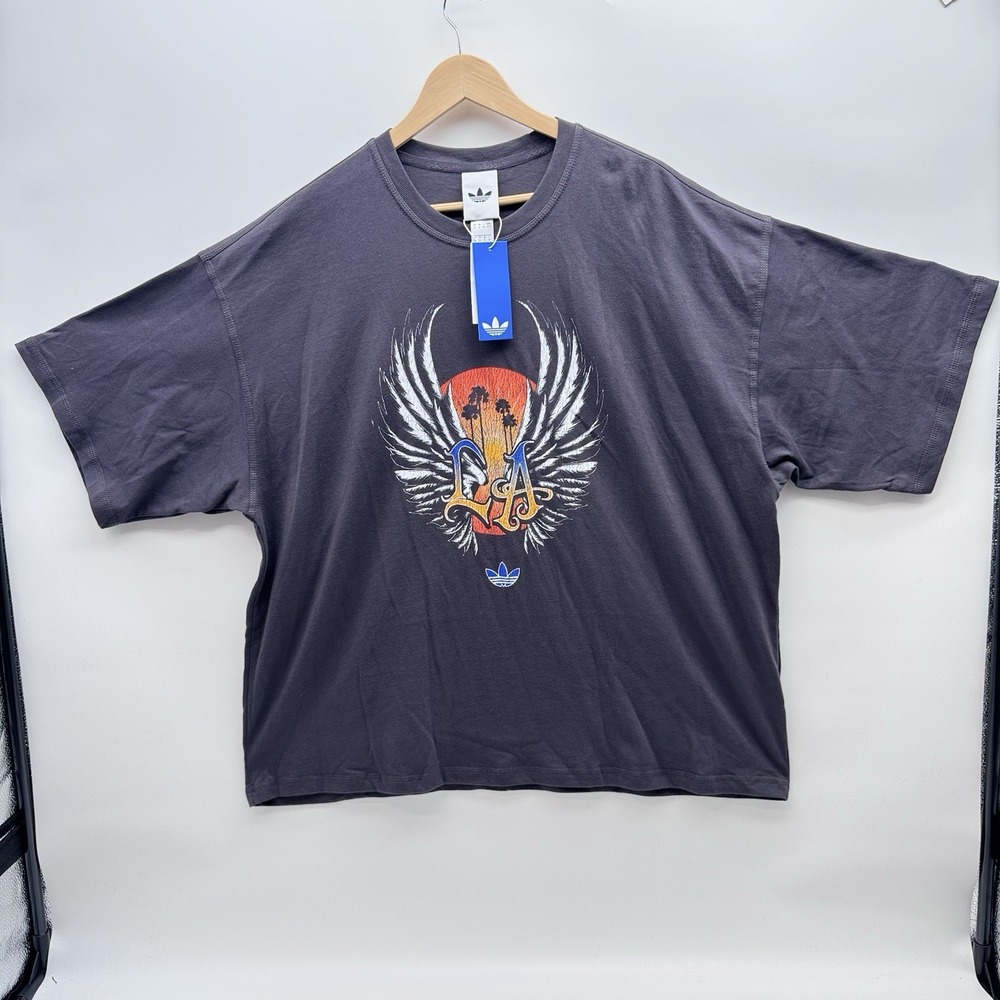 Adidas Originals LA Wings Mens XL Retro Tee Utility Black Oversized T-Shirt